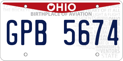 OH license plate GPB5674