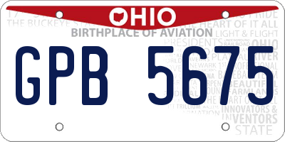 OH license plate GPB5675