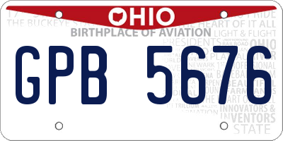 OH license plate GPB5676