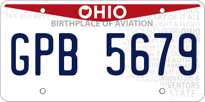 OH license plate GPB5679