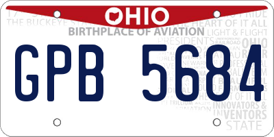 OH license plate GPB5684
