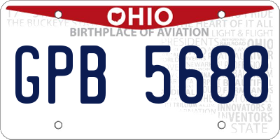 OH license plate GPB5688