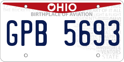 OH license plate GPB5693