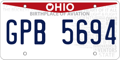 OH license plate GPB5694