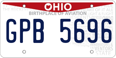 OH license plate GPB5696