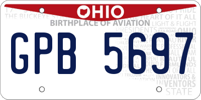 OH license plate GPB5697