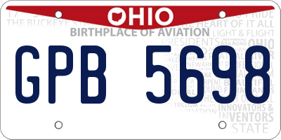 OH license plate GPB5698