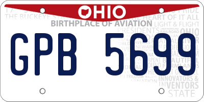 OH license plate GPB5699