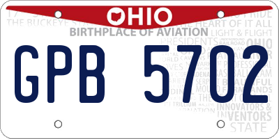 OH license plate GPB5702