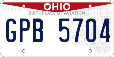 OH license plate GPB5704