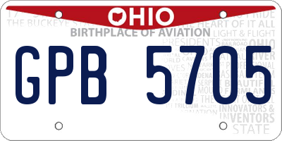 OH license plate GPB5705