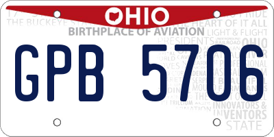 OH license plate GPB5706