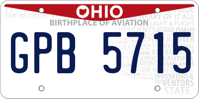 OH license plate GPB5715
