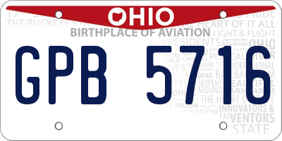 OH license plate GPB5716