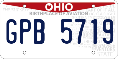 OH license plate GPB5719