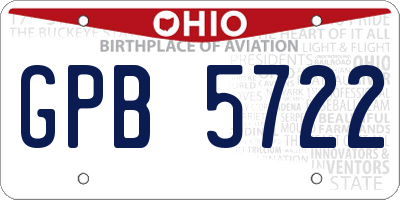 OH license plate GPB5722