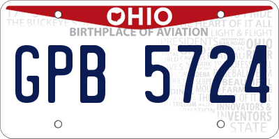 OH license plate GPB5724