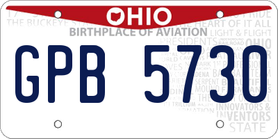 OH license plate GPB5730