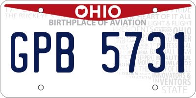 OH license plate GPB5731