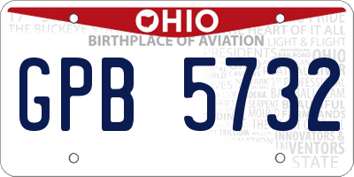 OH license plate GPB5732