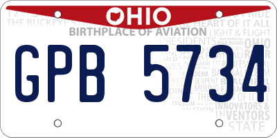 OH license plate GPB5734