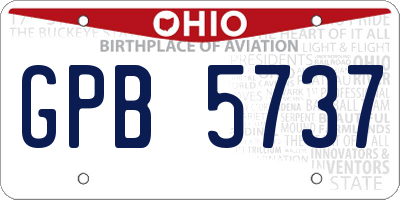 OH license plate GPB5737