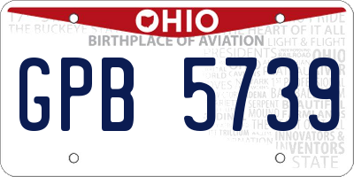 OH license plate GPB5739