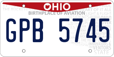 OH license plate GPB5745