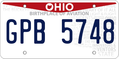 OH license plate GPB5748