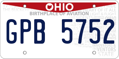 OH license plate GPB5752