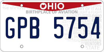 OH license plate GPB5754