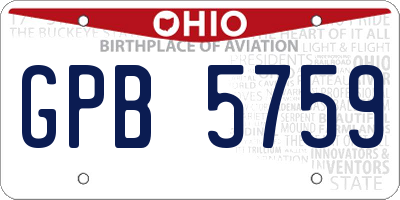 OH license plate GPB5759