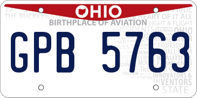 OH license plate GPB5763