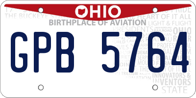 OH license plate GPB5764