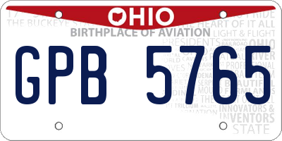 OH license plate GPB5765