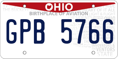 OH license plate GPB5766