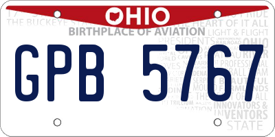 OH license plate GPB5767