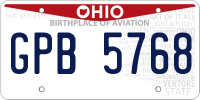 OH license plate GPB5768