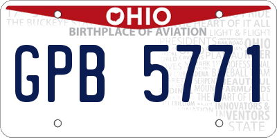 OH license plate GPB5771