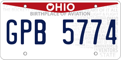 OH license plate GPB5774