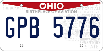 OH license plate GPB5776