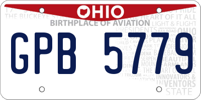 OH license plate GPB5779