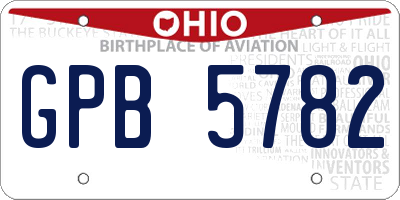 OH license plate GPB5782