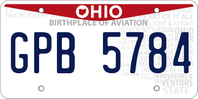 OH license plate GPB5784