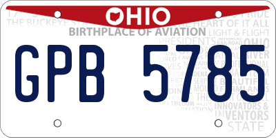 OH license plate GPB5785