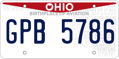 OH license plate GPB5786