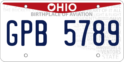 OH license plate GPB5789