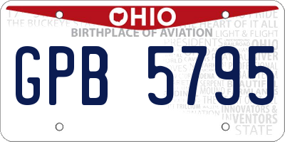 OH license plate GPB5795