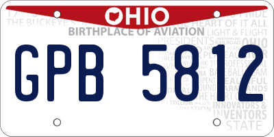 OH license plate GPB5812