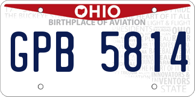 OH license plate GPB5814